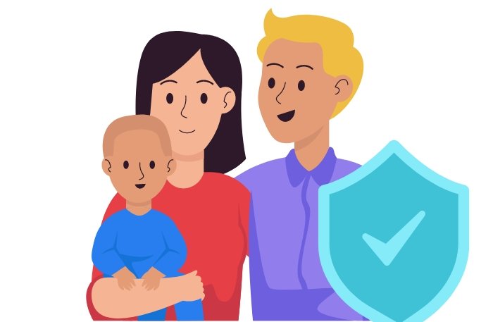 Family protected by insurance 